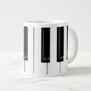 Realistic Black White Piano Keyboard Keys Giant Coffee Mug