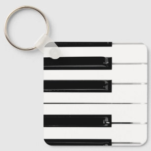 Realistic Black White Piano Keyboard Keys Keychain