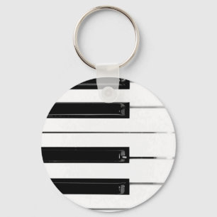 Realistic Black White Piano Keyboard Keys Keychain