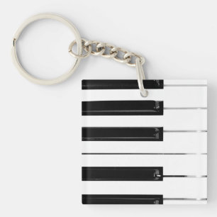 Realistic Black White Piano Keyboard Keys Keychain