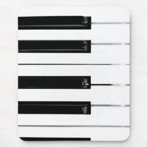 Realistic Black White Piano Keyboard Keys Mouse Pad