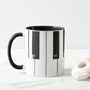Realistic Black White Piano Keyboard Keys Mug