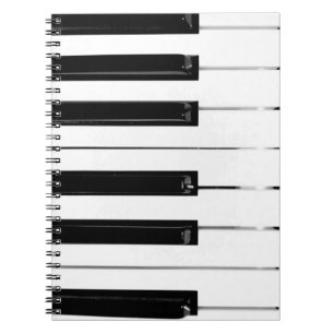 Realistic Black White Piano Keyboard Keys Notebook