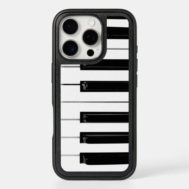 Realistic Black White Piano Keyboard Keys Otterbox iPhone Case (Back)
