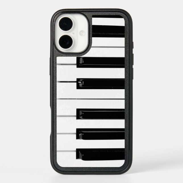 Realistic Black White Piano Keyboard Keys Otterbox iPhone Case (Back)