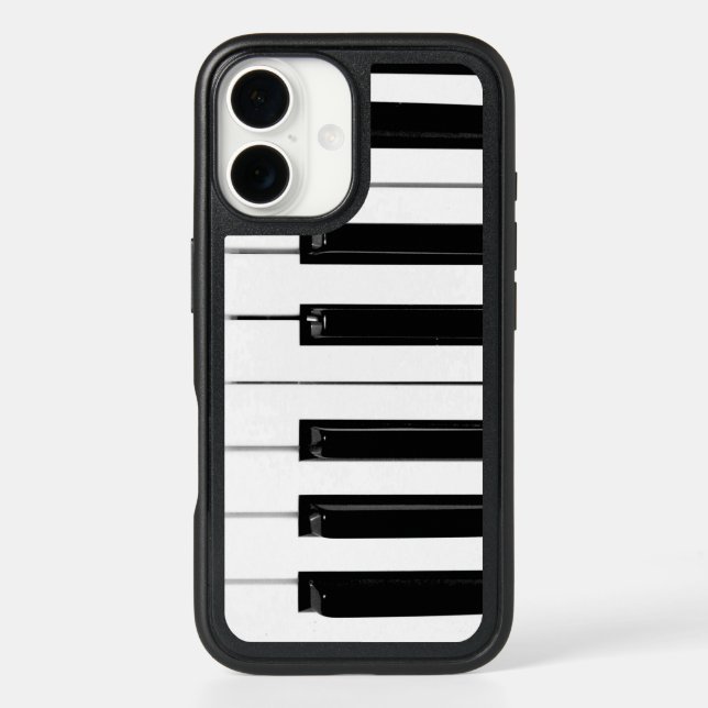 Realistic Black White Piano Keyboard Keys Otterbox iPhone Case (Back)