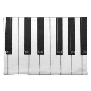 Realistic Black White Piano Keyboard Keys Placemat