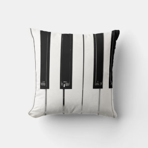Realistic Black White Piano Keyboard Keys Throw Pillow
