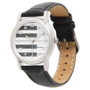 Realistic Black White Piano Keyboard Keys Watch