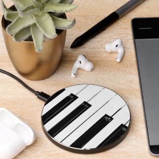 Realistic Black White Piano Keyboard Keys Wireless Charger