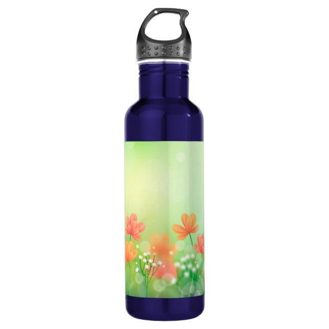 Realistic Blurred Spring Background-2374 Stainless Steel Water Bottle (Front)