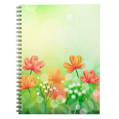 Realistic Blurred Spring Background Notebook