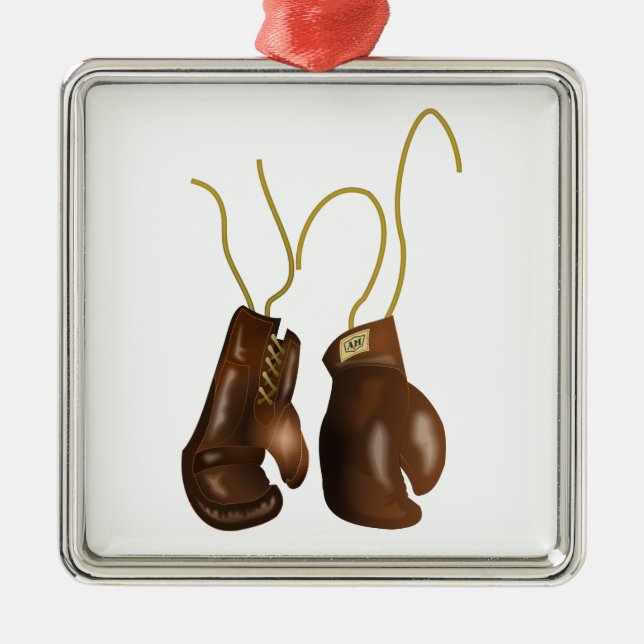 Realistic Boxing Gloves Metal Ornament (Front)
