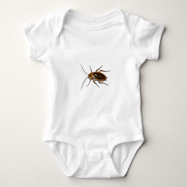 Realistic Brown Cockroach Insect Baby Bodysuit (Front)