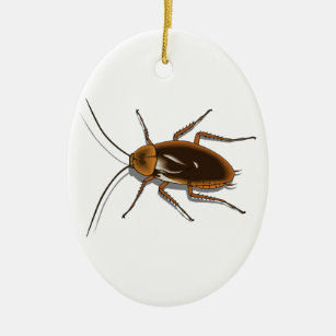 Realistic Brown Cockroach Insect Ceramic Ornament
