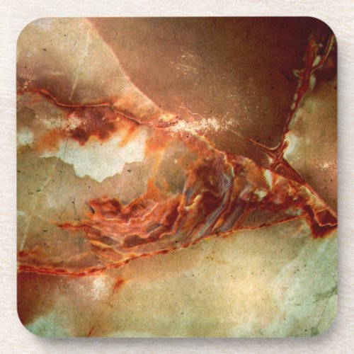 Realistic Brown Faux Marble Stone Pattern 2 Beverage Coaster