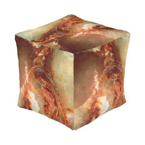 Realistic Brown Faux Marble Stone Pattern 2 Pouf