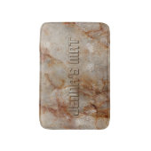 Realistic Brown Faux Marble Stone Pattern Bath Mat | Zazzle