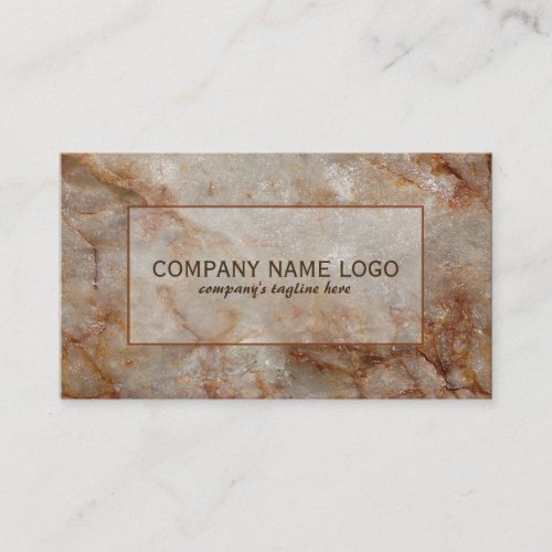 Realistic Brown Faux Marble Stone Pattern Business Card