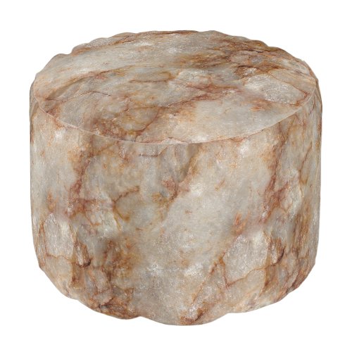 Realistic Brown Faux Marble Stone Pattern Pouf