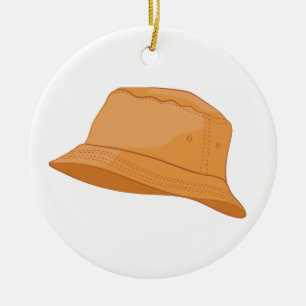 Realistic Bucket Hat Ceramic Ornament