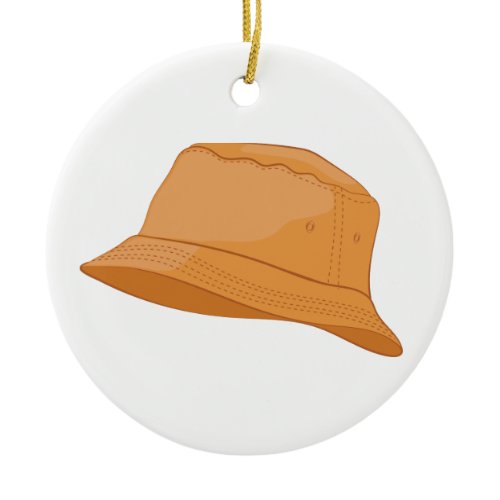 Realistic Bucket Hat Ceramic Ornament