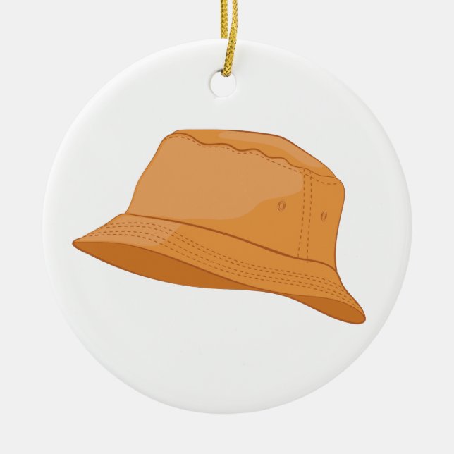 Realistic Bucket Hat Ceramic Ornament (Front)