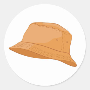 Realistic Bucket Hat Classic Round Sticker