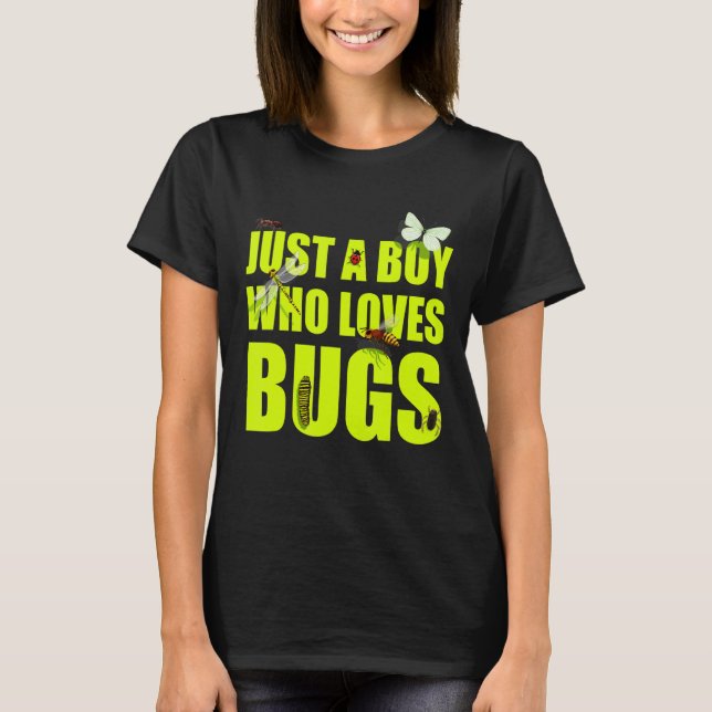 realistic bugs boy who loves bugs Entomologist bug T-Shirt (Front)