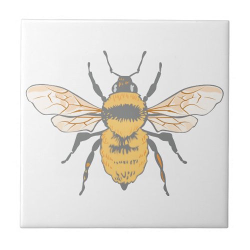 Realistic Bumblebee Ceramic Tile