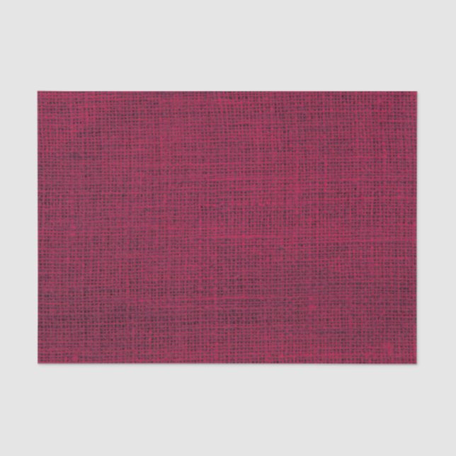    Realistic Burlap Rustic Simple Magenta Burgundy Tissue Paper (Front)