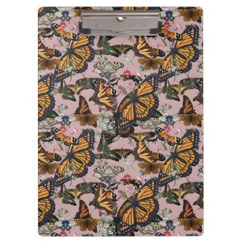 Realistic butterflies design clipboard