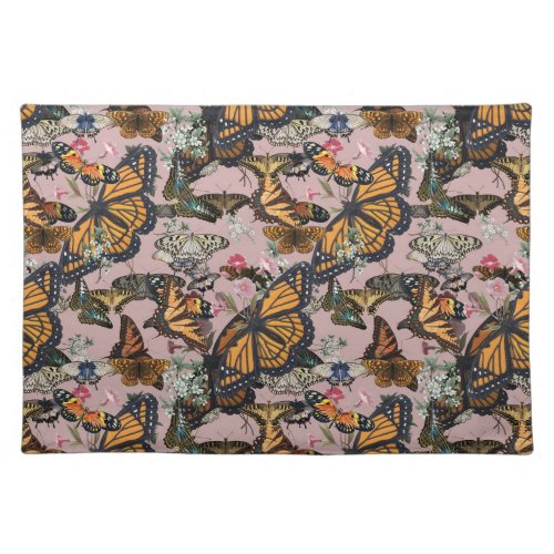 Realistic butterflies design cloth placemat