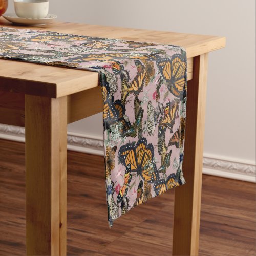 Realistic butterflies design medium table runner