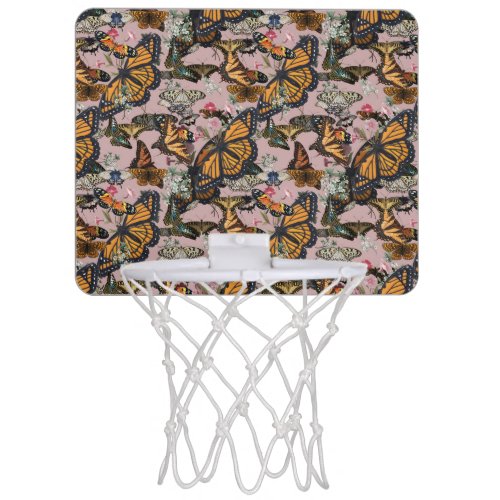 Realistic butterflies design mini basketball hoop