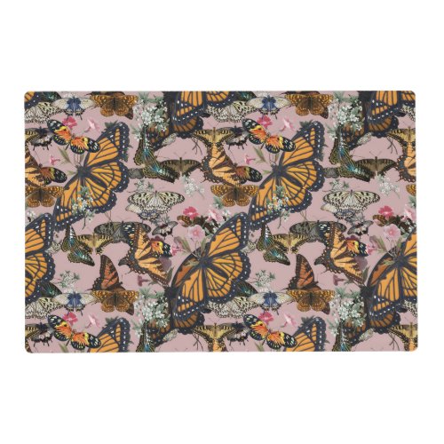 Realistic butterflies design placemat