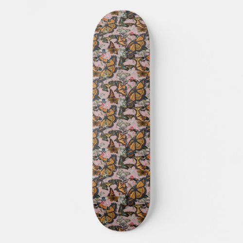 Realistic butterflies design skateboard