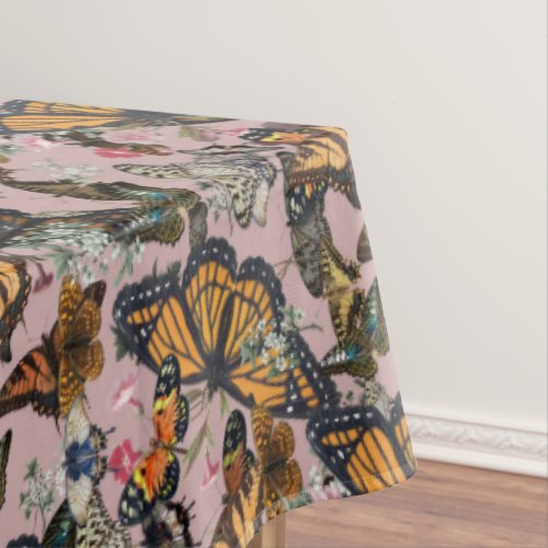 Realistic butterflies design tablecloth