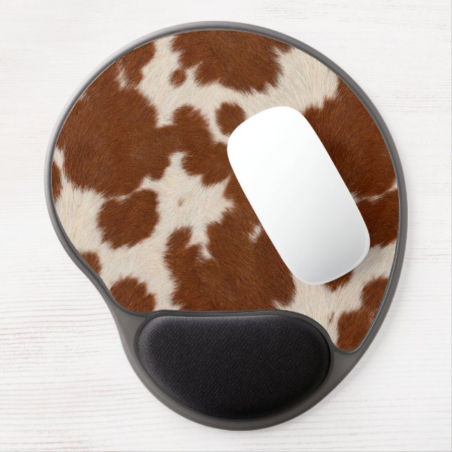 Realistic Calf Hide Pattern Gel Mouse Pad (Left Side)