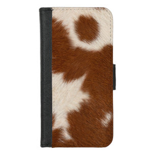 Realistic Calf Hide Pattern iPhone 8/7 Wallet Case