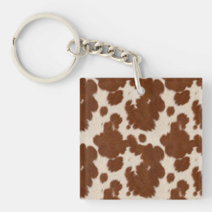 Realistic Calf Hide Pattern Keychain