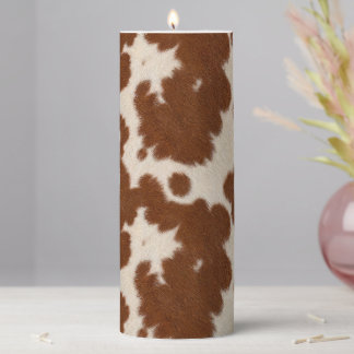 Realistic Calf Hide Pattern Pillar Candle