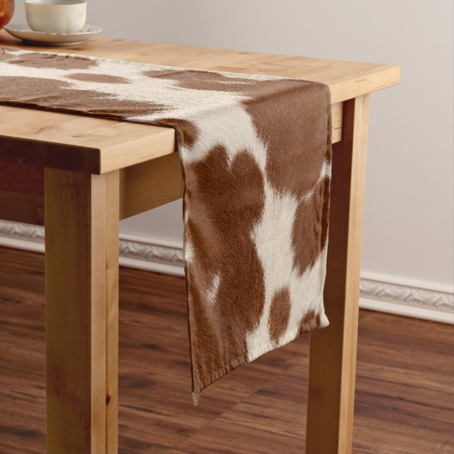 Realistic Calf Hide Pattern Short Table Runner (In Situ)