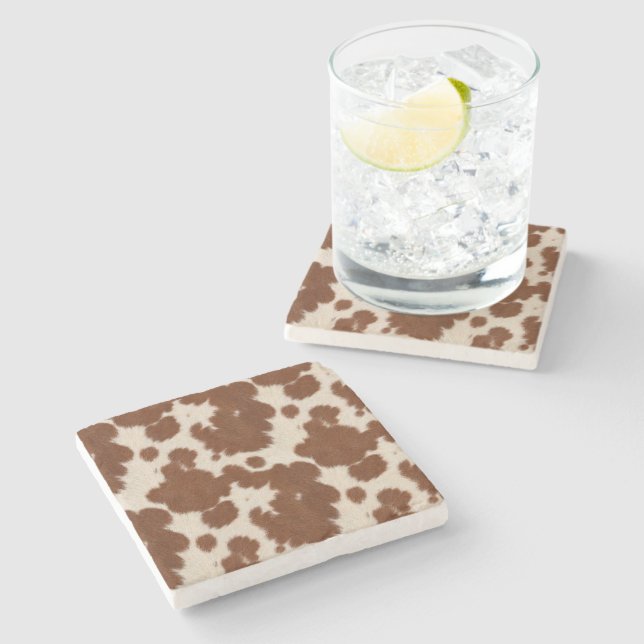 Realistic Calf Hide Pattern Stone Coaster (Side)