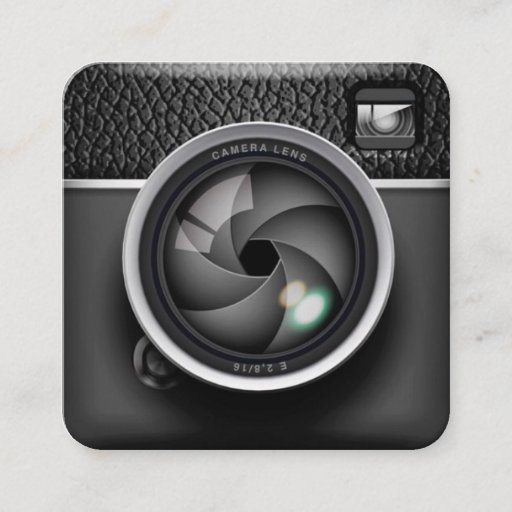 Customizable Realistic Camera Photographer Square Business Card