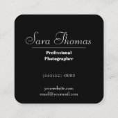 Realistic Camera Photographer Square Business Card (Back)