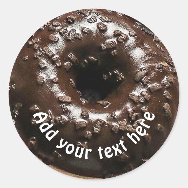 Realistic Chocolate Frosted Donut Classic Round Sticker (Front)