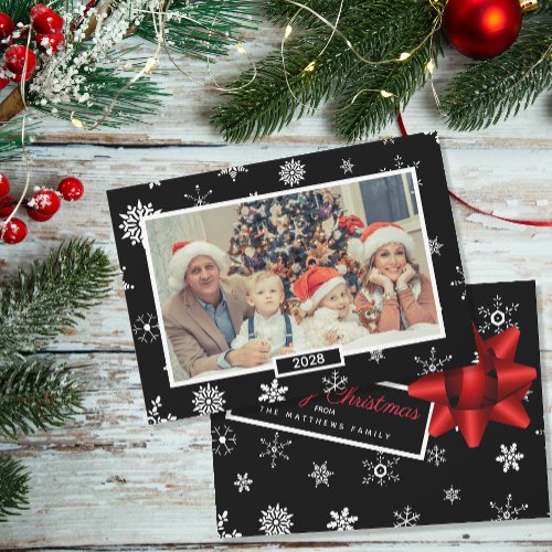 Realistic Christmas Gift Custom Photo Holiday Card
