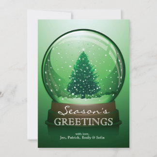 Realistic Christmas Snow Globe Holiday Card