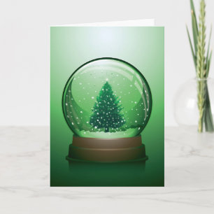 Realistic Christmas Snow Globe Holiday Card